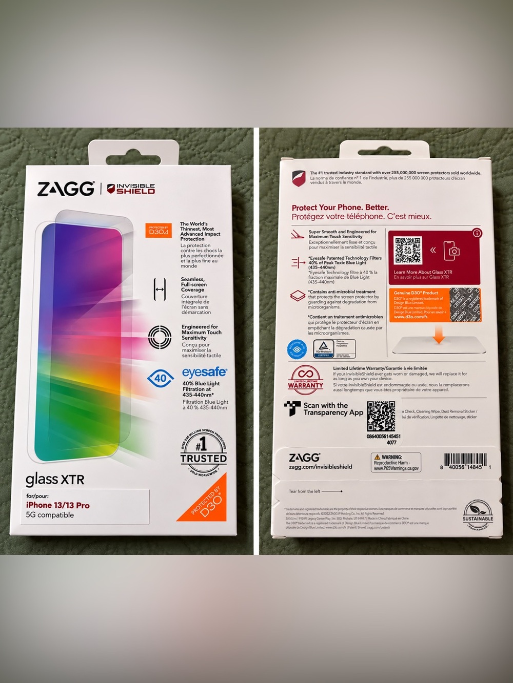 ZAGG InvisibleShield Glass XTR Screen Protector – iPhone 13 / 13 Pro
